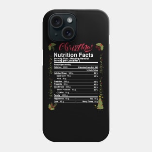 Christmas Nutritional Facts Family matching Pajamas  Funny Food Idea For Xmas Phone Case