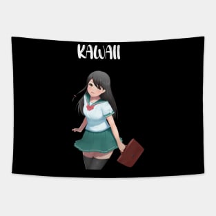 kawaii anime japanese schoolgirl Tapestry