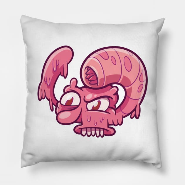 pink slimey Pillow by MankySock