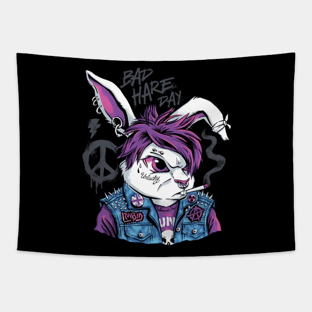 Bad Hare Day Tapestry by CPdesign