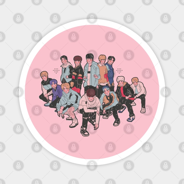 TREASURE Kpop art illustration diamond YG - Treasure - Sticker