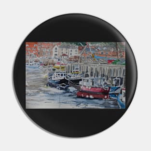 Boats in Whitby Harbour Pin