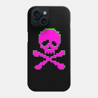 Neon Pink Green Skull crossbones Phone Case