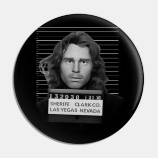 Jim Morrison mugshot cartoon Pin