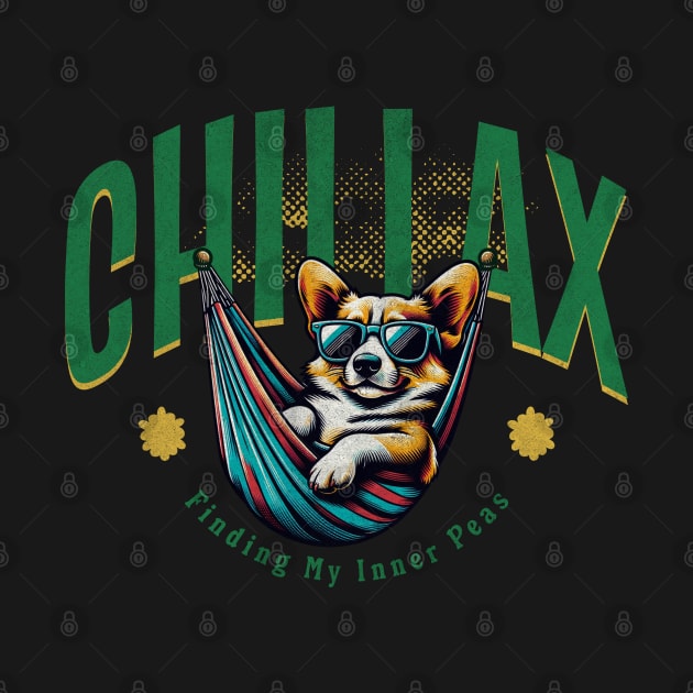 Chillax, Relaxing Corgi, Summer Vibes by CloudEagleson