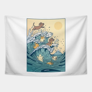 Dogs Wave Tapestry