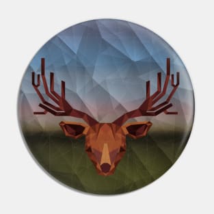 Geometric Deer Pin