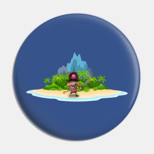 Desert island and pirate Pin