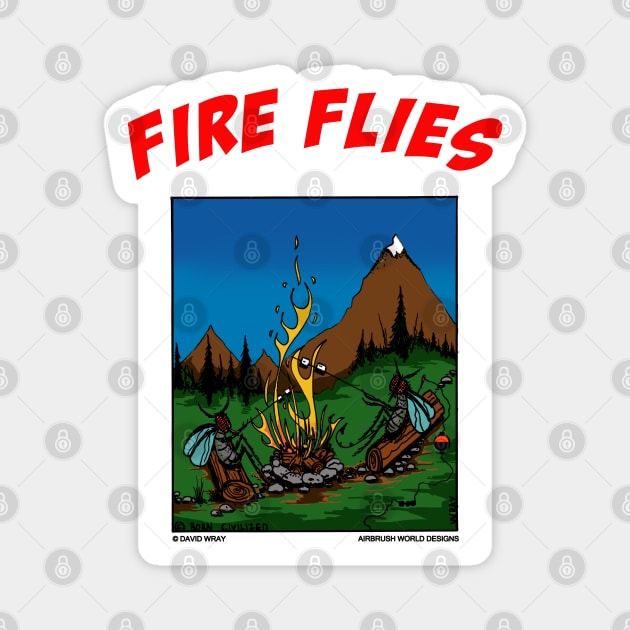 Fire Flies Around A Campfire Novelty Camping Gift Magnet by Airbrush World