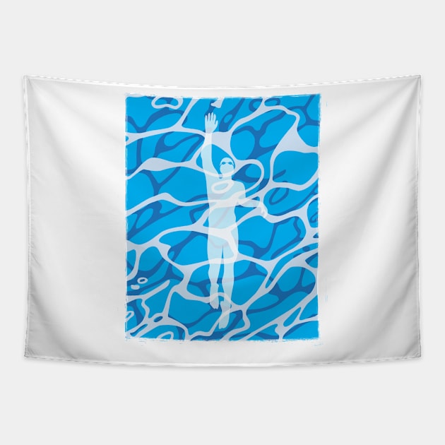 Swim Pool Solo Swimmer Tapestry by atomguy