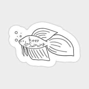 Betta Fish Keep Swimming Logo Magnet