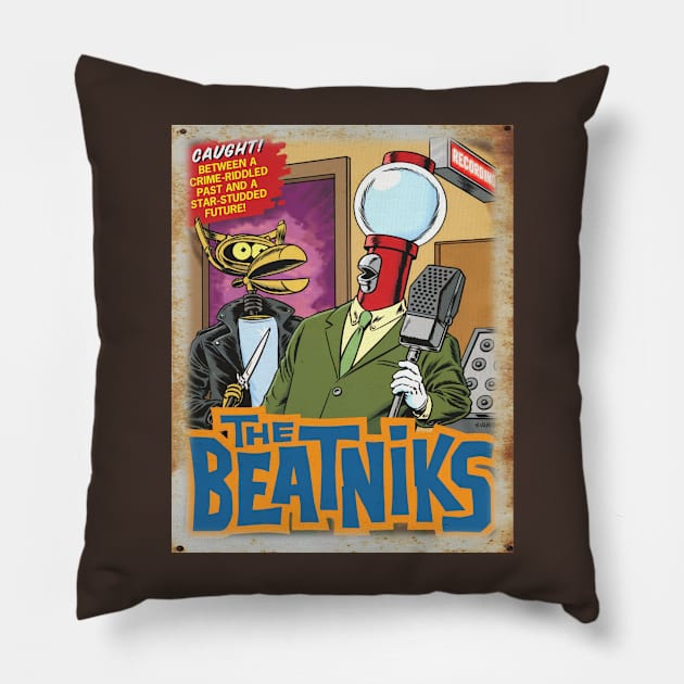 Mystery Science Rusty Barn Sign 3000 - Beatniks Pillow by Starbase79