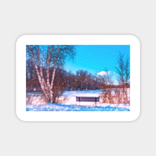 Winter landscape tree Magnet