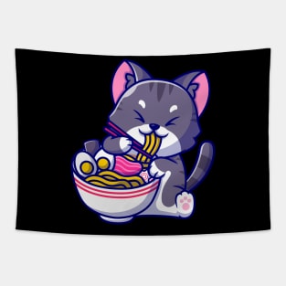 Cat Kawaii Anime Japanese Ramen Food Girls Official Teenager Tapestry