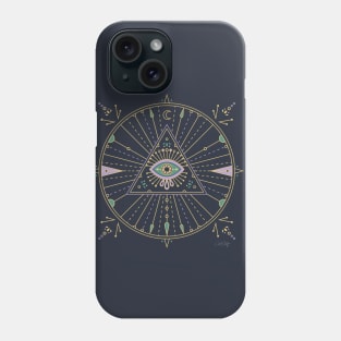 Purple & Green Evil Eye Mandala Phone Case