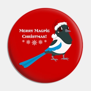 Merry Magpie Christmas Pin