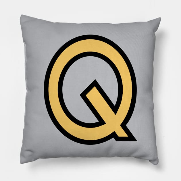 Funky Yellow Letter Q Pillow by Thespot