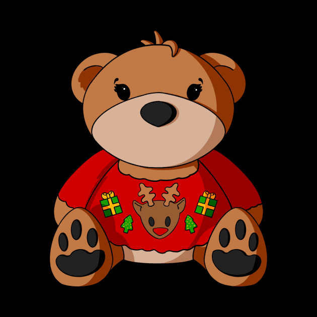 Ugly Christmas Sweater Teddy Bear by Alisha Ober Designs