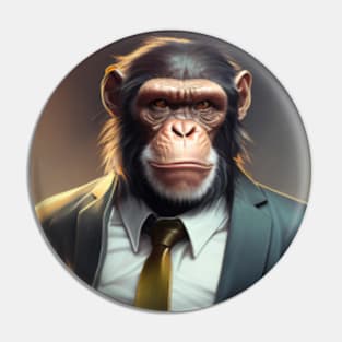 Adorable Wild Monkey In A Suit Animals Pin