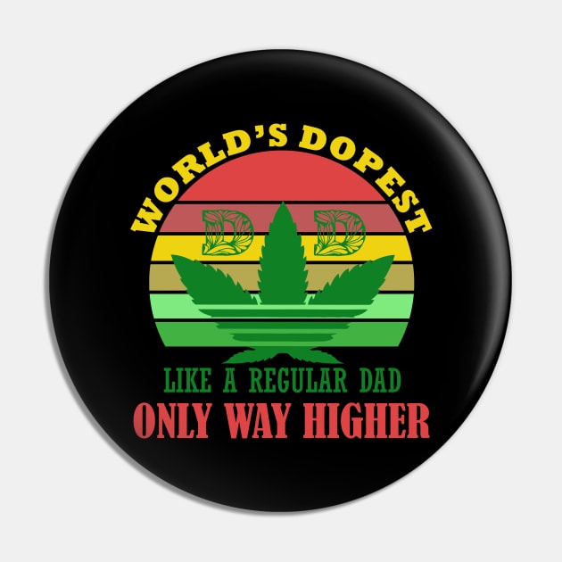 world's dopest dad retro Pin by RedLineStore