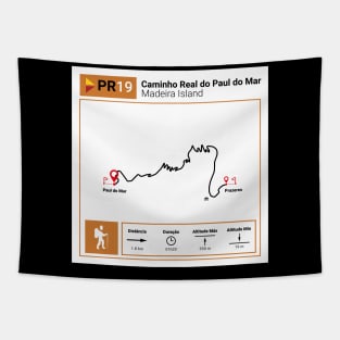 Madeira Island PR19 CAMINHO REAL DO PAUL DO MAR trail map Tapestry