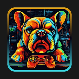 DOG BULLDOG GAMER ABSTRACT T-Shirt