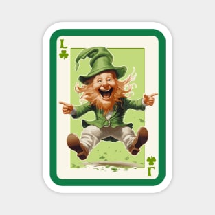 Leprechaun Shamrock Card St Paddys Day Festival Magnet