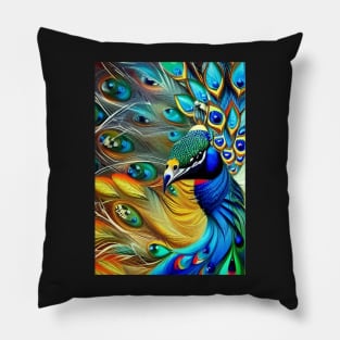 STUNNING AND COLORFUL  BEAUTIFUL PEACOCK Pillow