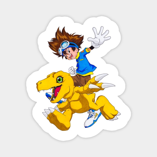 Digimon - Tai & Agumon Magnet by anime_drawing_97