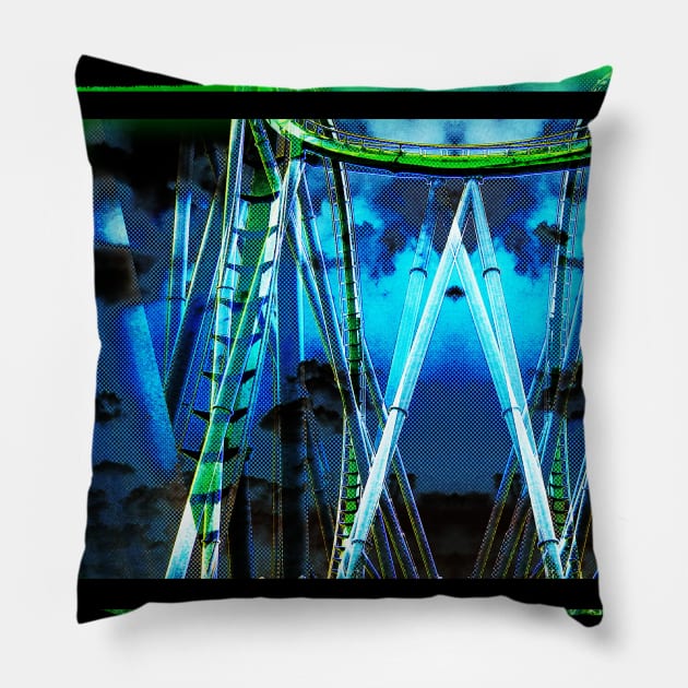 Comic Book Inspired Roller Coaster Photography Pillow by JadeGair