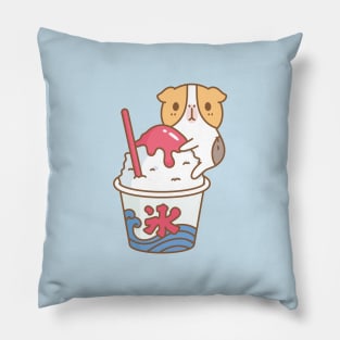 Guinea pig with kakigori Japanese shaved ice Pillow