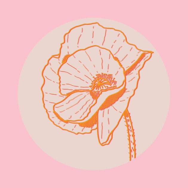 Poppy Pop Art (Orange and Pink) by Maddyslittlesketchbook