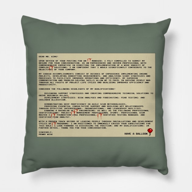 IT Manager Cover Letter Pillow by TenomonMalke