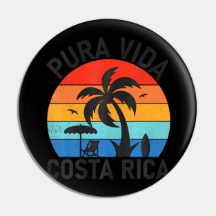 Pura Vida Beach Costa Rica Sunset Beach Surf Summer Pin