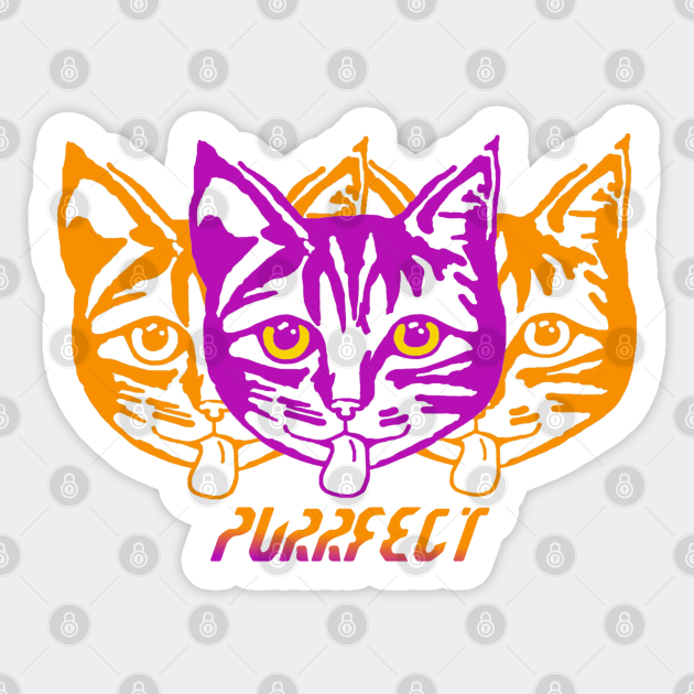 purrfect cat sticker teepublic