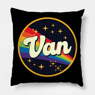 Van // Rainbow In Space Vintage Style Pillow