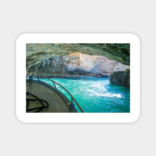Boat trip to the caves near Benagil in Algarve, Portugal Magnet