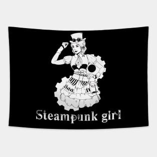 Steampunk Girl Mechanical Victorian England Science Fiction Tapestry