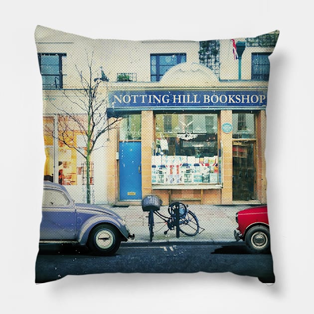 Notting Hill retro travel art print Pillow by 2ToastDesign