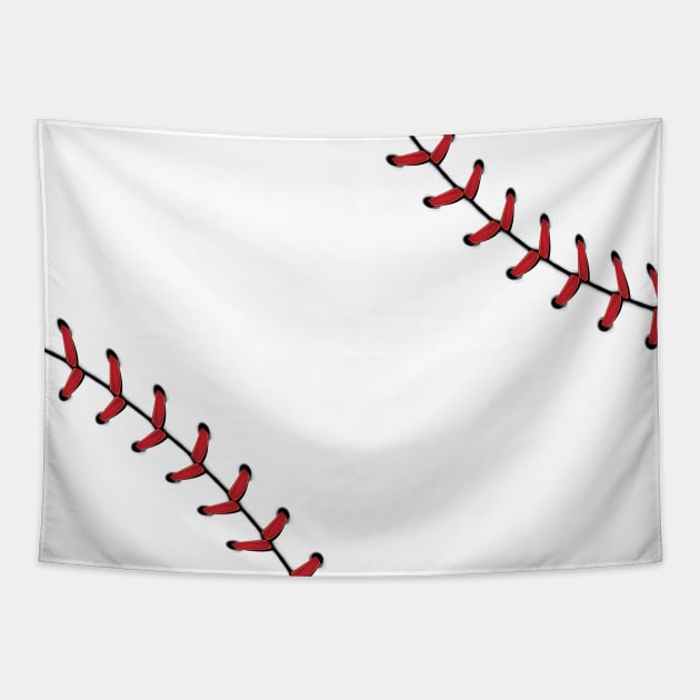 Baseball Ball Laces Tapestry by AnnArtshock