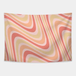 Retro 70s Abstract Peach Yellow Tapestry
