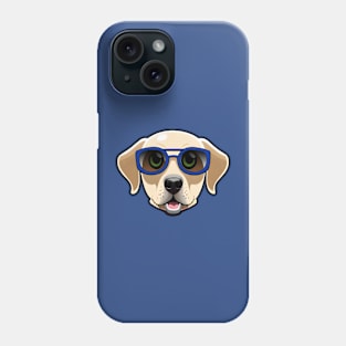 Blue Sunglasses Golden Retriever Dog Phone Case