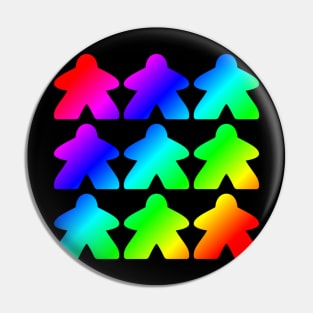 Rainbow Meeples Pin