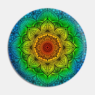 Dark Rainbow Mandala Pin