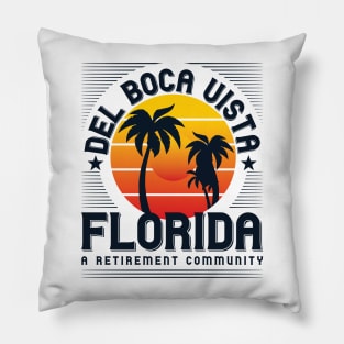 Del Boca Vista, Florida. Retirement Community. Vintage Pillow