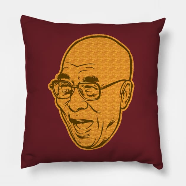 Dalai Lama XIV Laughing Pillow by Issho Ni