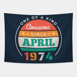 Retro Awesome Since April 1974 Birthday Vintage Bday 1974 Tapestry