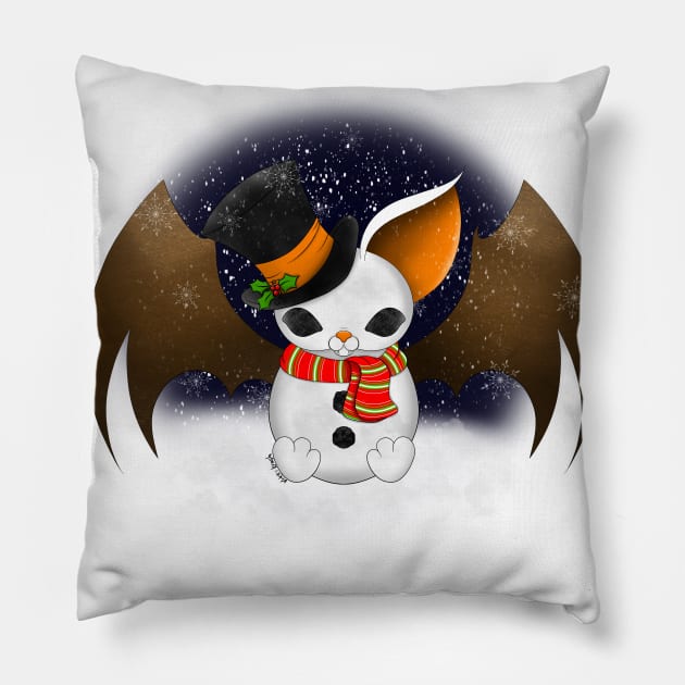 Christmas SnowBat Pillow by VikkiKrash