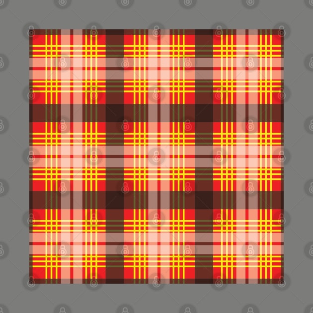 Red, Yellow, Black and White Scottish Tartan Style Design by MacPean