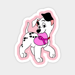 Dalmatian with pink Awareness ribbon Magnet